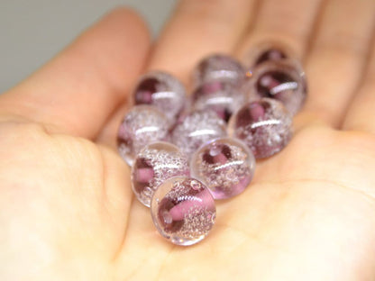Purple handmade glass bubble beads, Artisan lampwork bead set, Purple lampwork beads, Beads for bracelet, Glass bead, Jewelry beads Lampwork