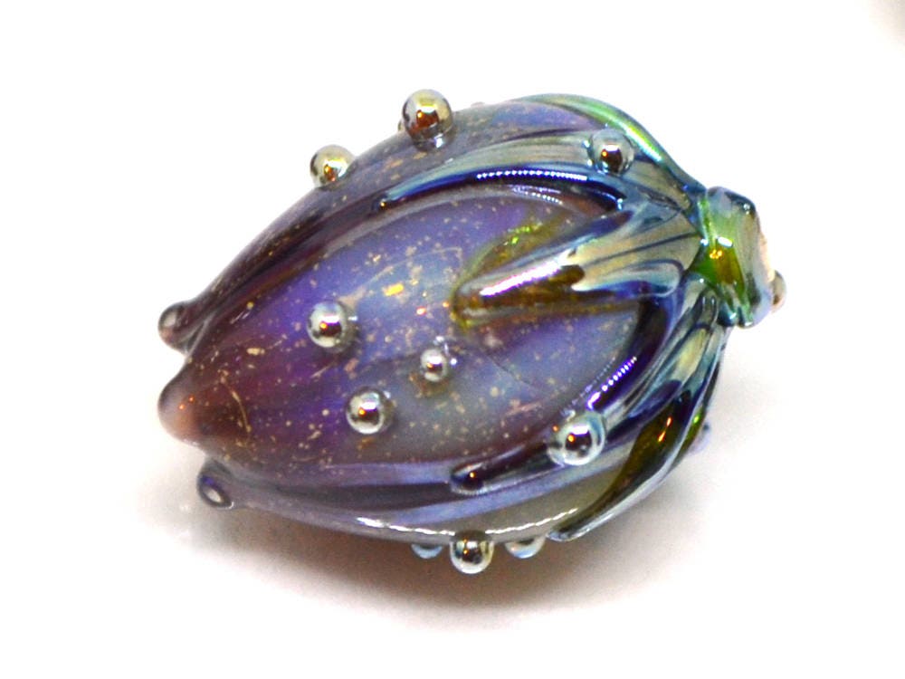 dichroic glass flower lampwork beads sparkling glass bead glitter beads purple glass beads lavender beads floral glass beads stardust beads