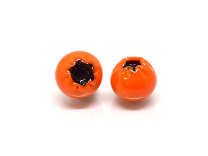 Orange lingonberry glass beads, Glass orange whortleberry, Orange glass huckleberry, Winter berry, Lampwork berry, Lampwork cowberry