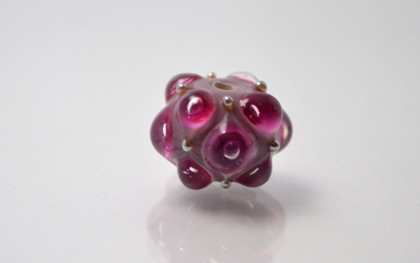 Space Lampwork bead handmade purple ivory lilac lampwork focal bead artisan lampwork bead lampwork bracelet  Jewelry Supply rondelle