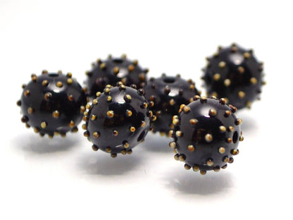 lampwork bead set Red flower glass bead  Floral Lampwork seed box bead artisan lampwork handmade red black bead jewelry making