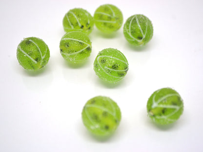 Lampwork gooseberry beads, Green berry beads, Glass berries, Garden berry beads, Glass gooseberry beads, Berry jewelry making