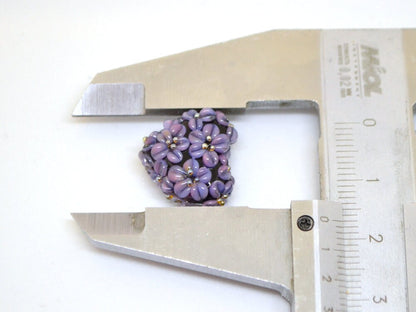 purple heart bead flower violet purple heart pendant focal beads romantic jewelry making lampwork heart bead lavender pendant lampwork