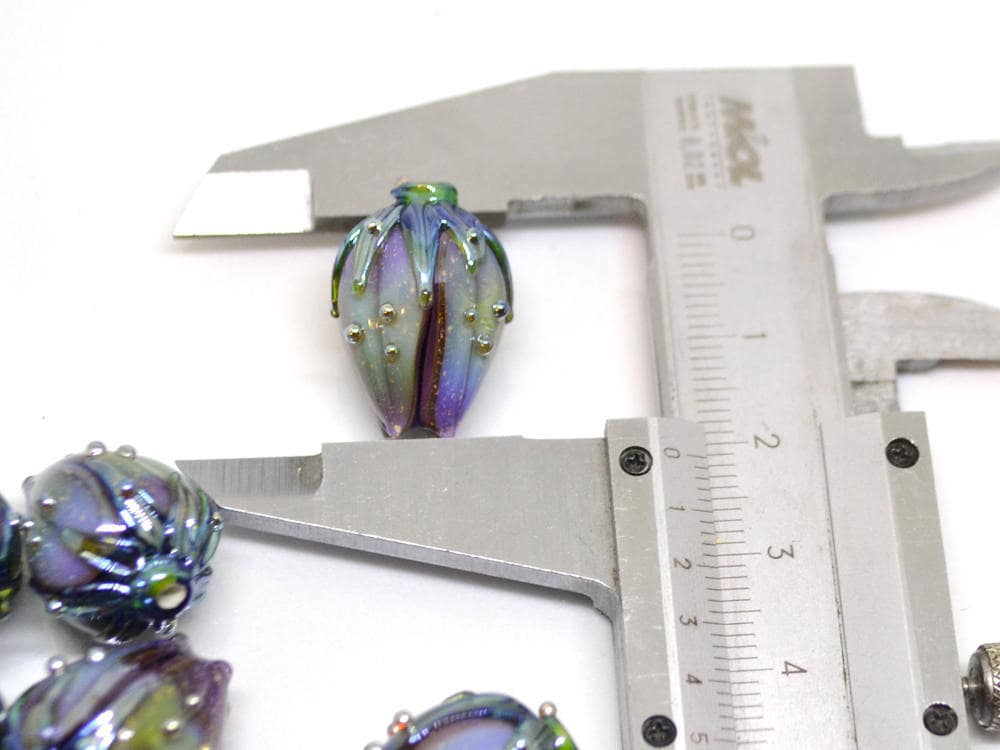dichroic glass flower lampwork beads sparkling glass bead glitter beads purple glass beads lavender beads floral glass beads stardust beads