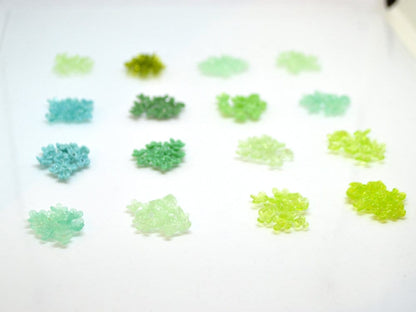 small flower beads green flowers for headband flowers tiara making mini glass flowers green glass flowers transparent frosted lampwork beads