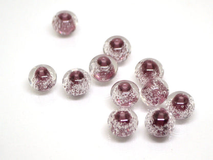 Purple handmade glass bubble beads, Artisan lampwork bead set, Purple lampwork beads, Beads for bracelet, Glass bead, Jewelry beads Lampwork