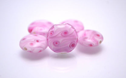 lampwork bead pink lentils bead murano glass bead jewelry making bead pink glass charm bead artisan lampwork galaxy bead Italian glass