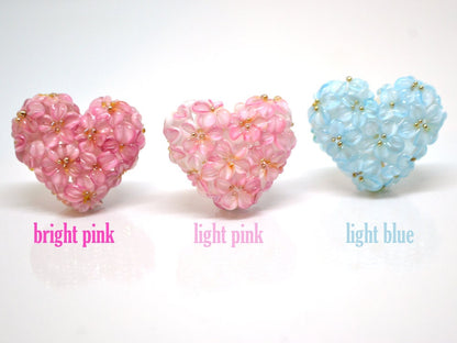 heart flower pendant glass heart pendant set of beads romantic jewelry making 3 heart pendant 3 sisters necklace floral art glass pendant