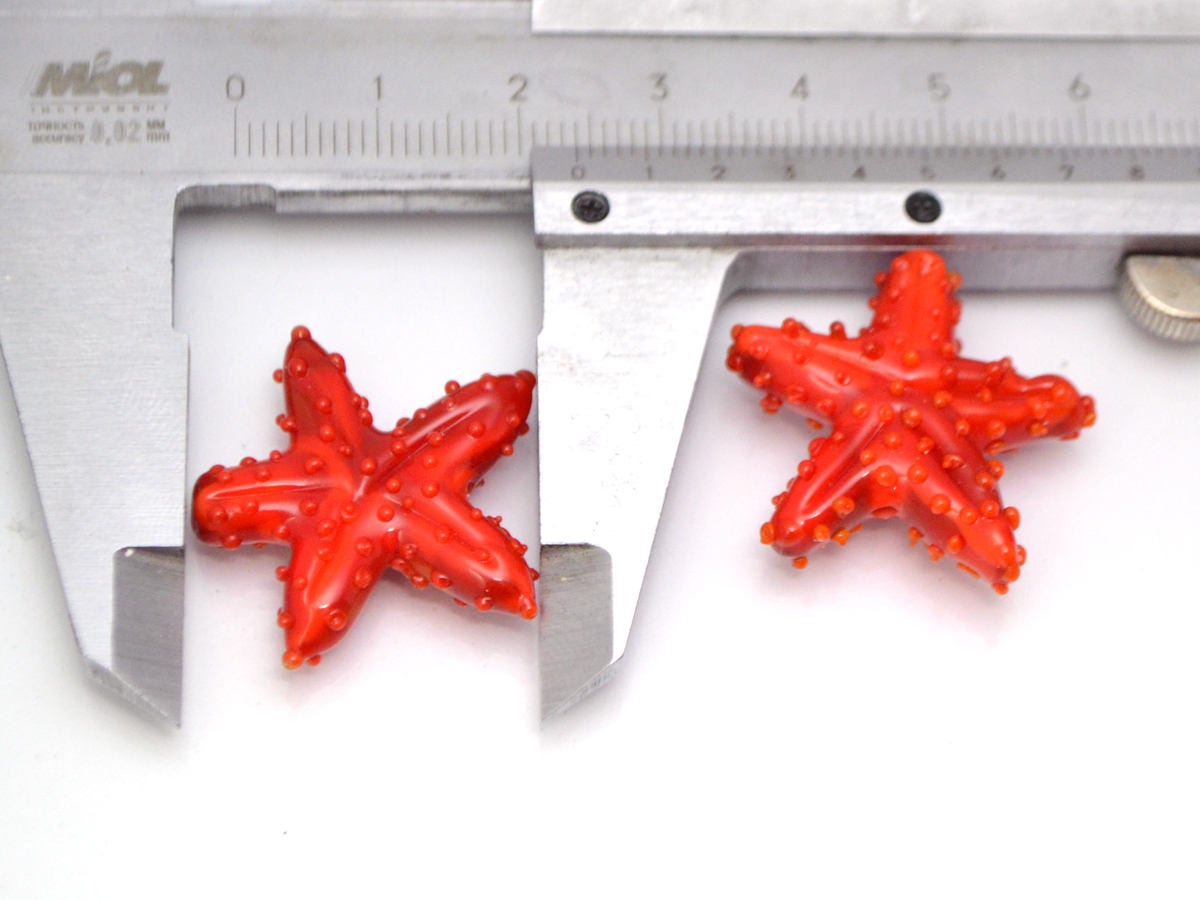 Red lampwork starfish Focal bead pendant Murano glass Lampwork ocean Jewelry marine glass beads Kid jewelry Nautical Jewelry making bead