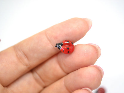 Lampwork ladybug beads
