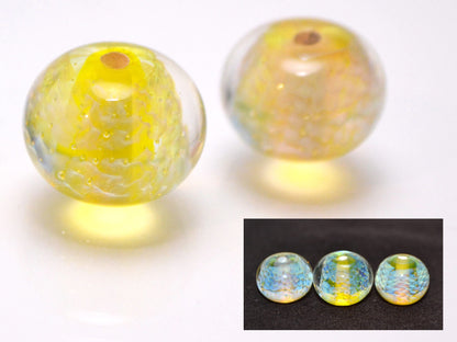 lampwork glass bead  Snake jewelry bead scale jewelry yellow blue scale glass beads for jewelry making set artisan lampwork yellow bead