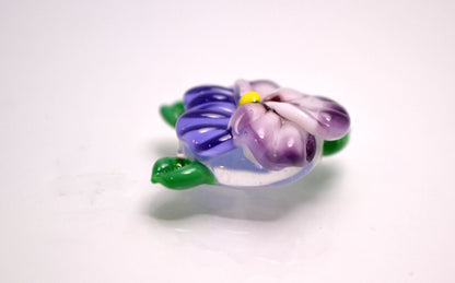 Lampwork flower bead Pansy jewelry glass bead for jewelry making summer jewelry lilac blue violet flower jewelry Floral artisan lampwork