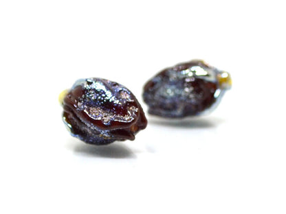 Dark Red rose bud beads, Lampwork Rose Bead, Floral lampwork beads, Focal lampwork beads, Sparkle lampwork, glitter