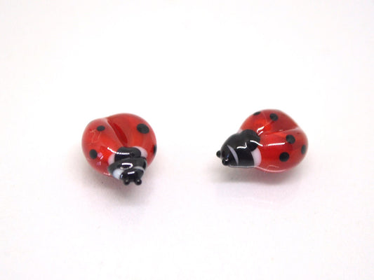 Lampwork ladybug beads