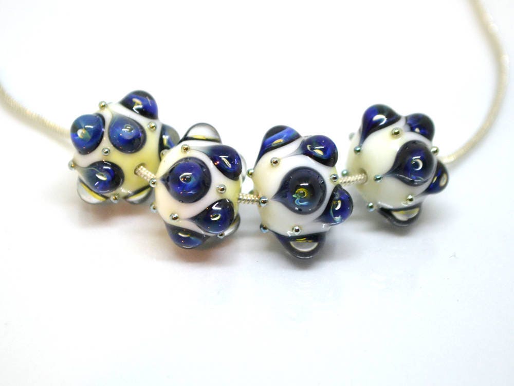 blue lampwork blue white lampwork glass beads white glass beads rondelle glass bead ocean drop ocean blue glass beads ocean jewelry supply