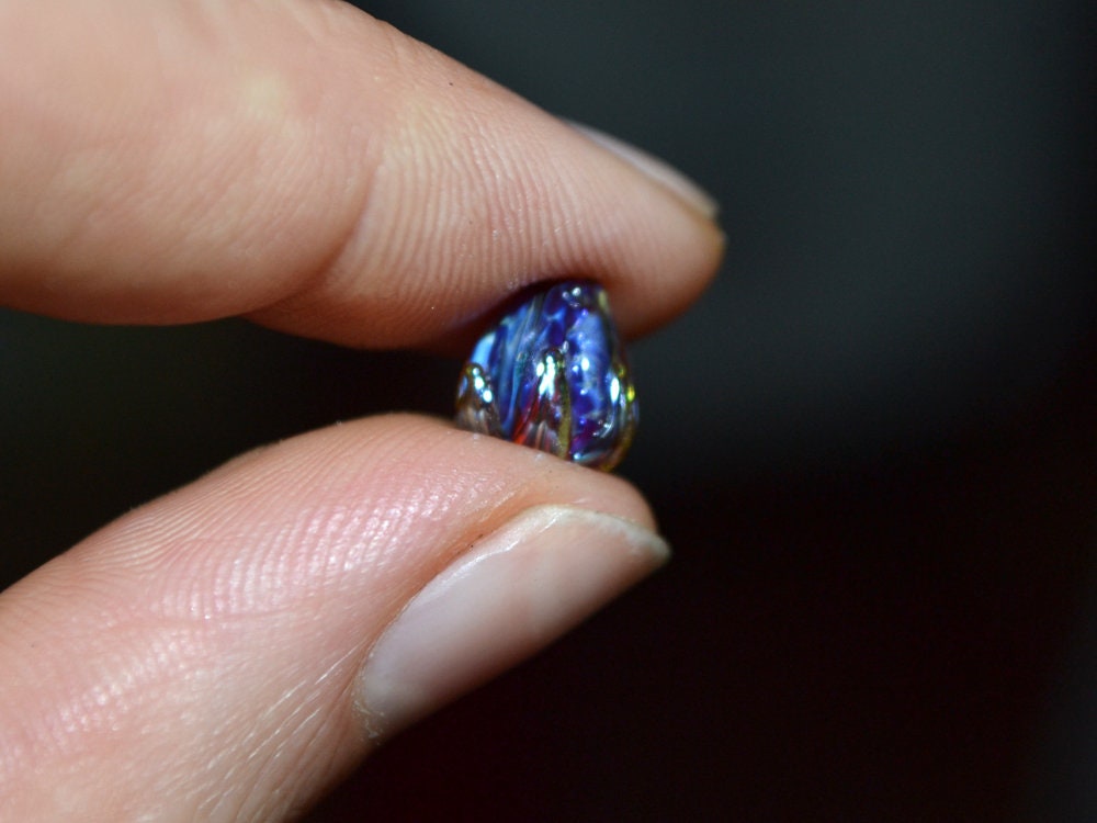 Magenta purple flower beads, Glass floral beads, Fuchsia pink glass beads, Lampwork flower beads, 7mm flower beads, Artisan lampwork