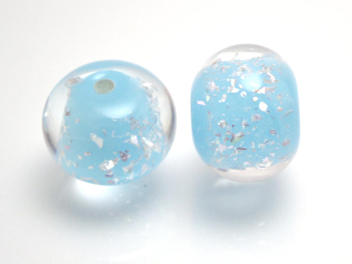 sky blue Lampwork bead handmade glass round silver foil artisan wedding jewelry making tender romantic sparkling beads shimmering bead bride