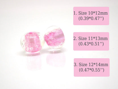 Pink Bubble beads, Glass handmade lampwork, Pink glass beads, Jewelry making, Pastel beads, SRA Artisan lampwork bracelet necklace beads set