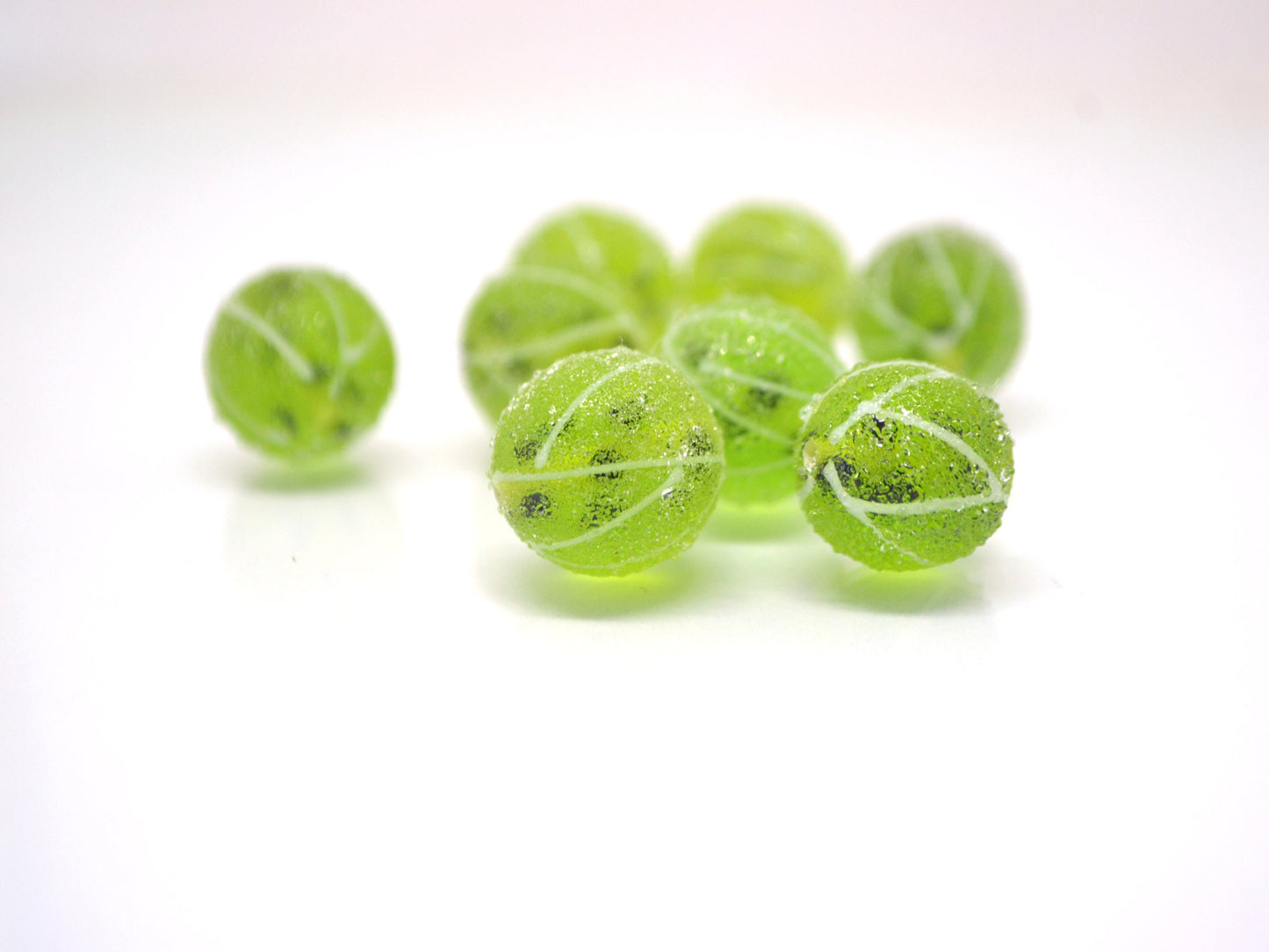 Lampwork gooseberry beads, Green berry beads, Glass berries, Garden berry beads, Glass gooseberry beads, Berry jewelry making