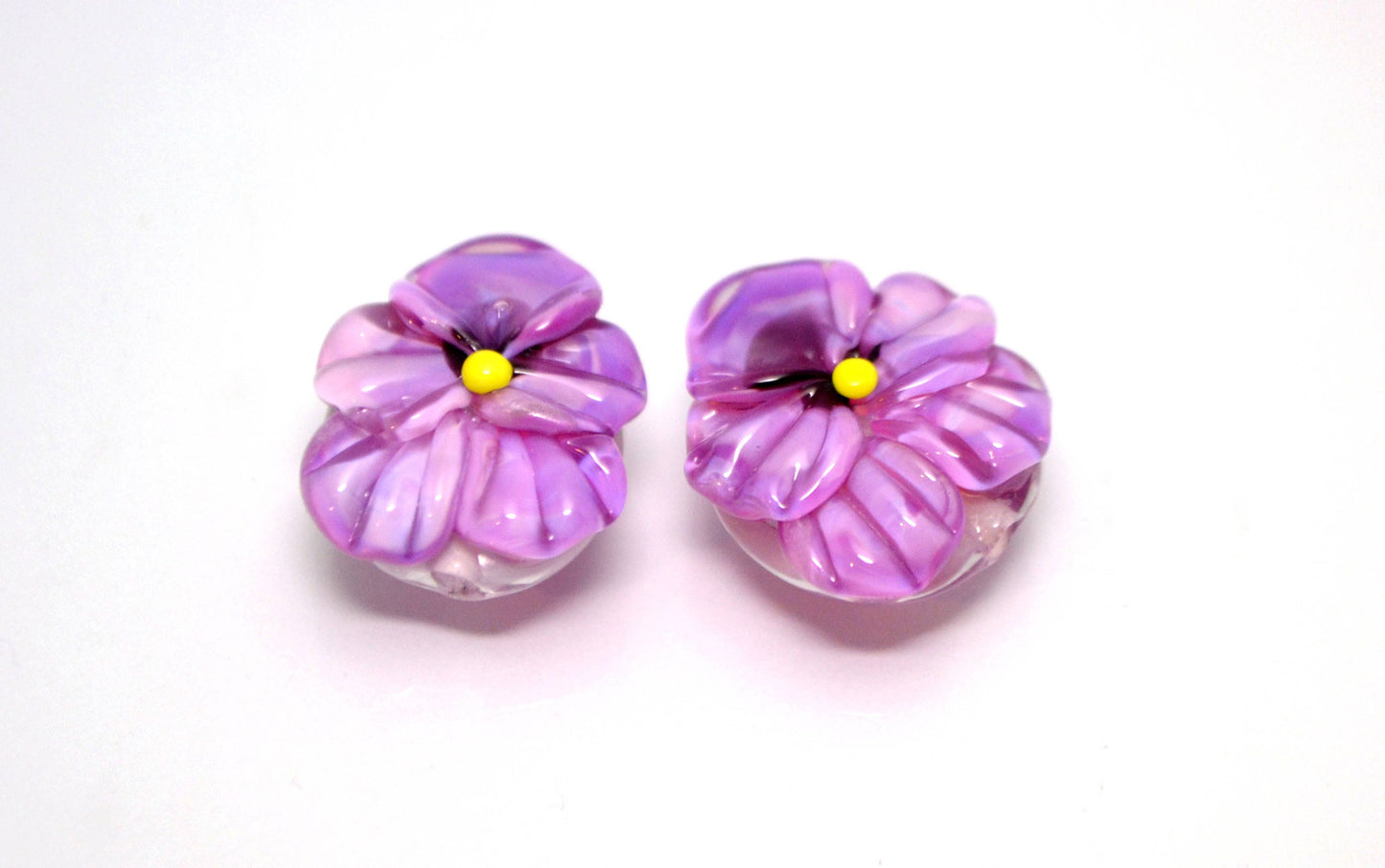 Pansy jewelry pansy lampwork bead pansy jewelry supply violet flower violet glass bead violet jewelry Floral Lampwork artisan lampwork