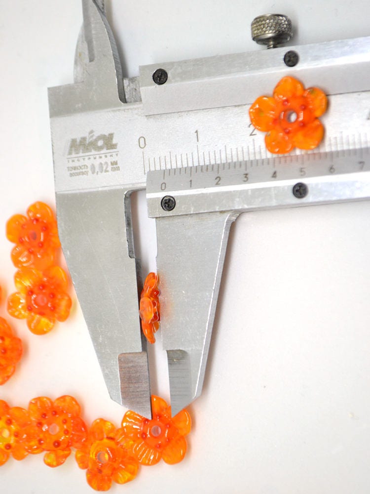 orange jewelry flower necklace making set handmade jewelry making set orange wildflower sunny orange glass beads transparent orange bright