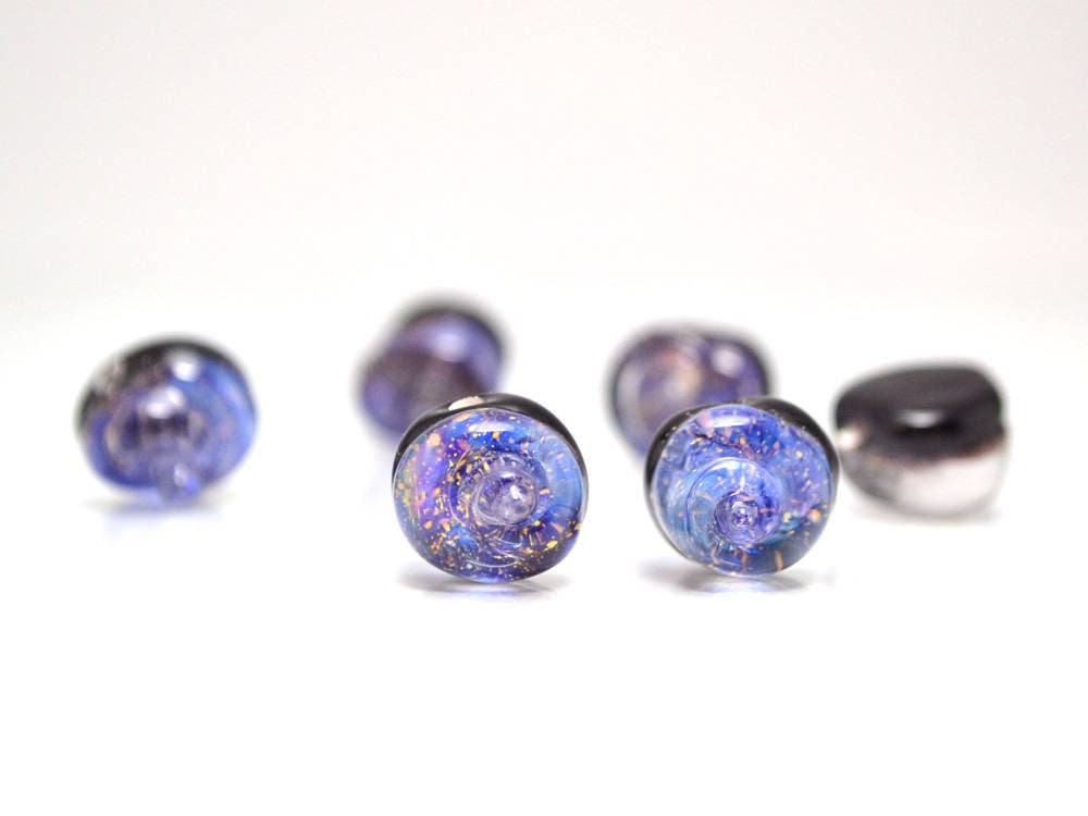 blue purple glass beads for bracelet making jewelry helix lampwork beads glass snail beads sparkling bead set lampwork artisan rainbow shell