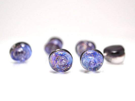 blue purple glass beads for bracelet making jewelry helix lampwork beads glass snail beads sparkling bead set lampwork artisan rainbow shell