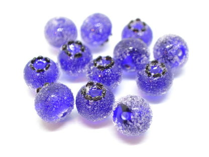 Frost glass berries, Lampwork blue cobalt blueberry, Lampwork berry, Northcountry Blueberry