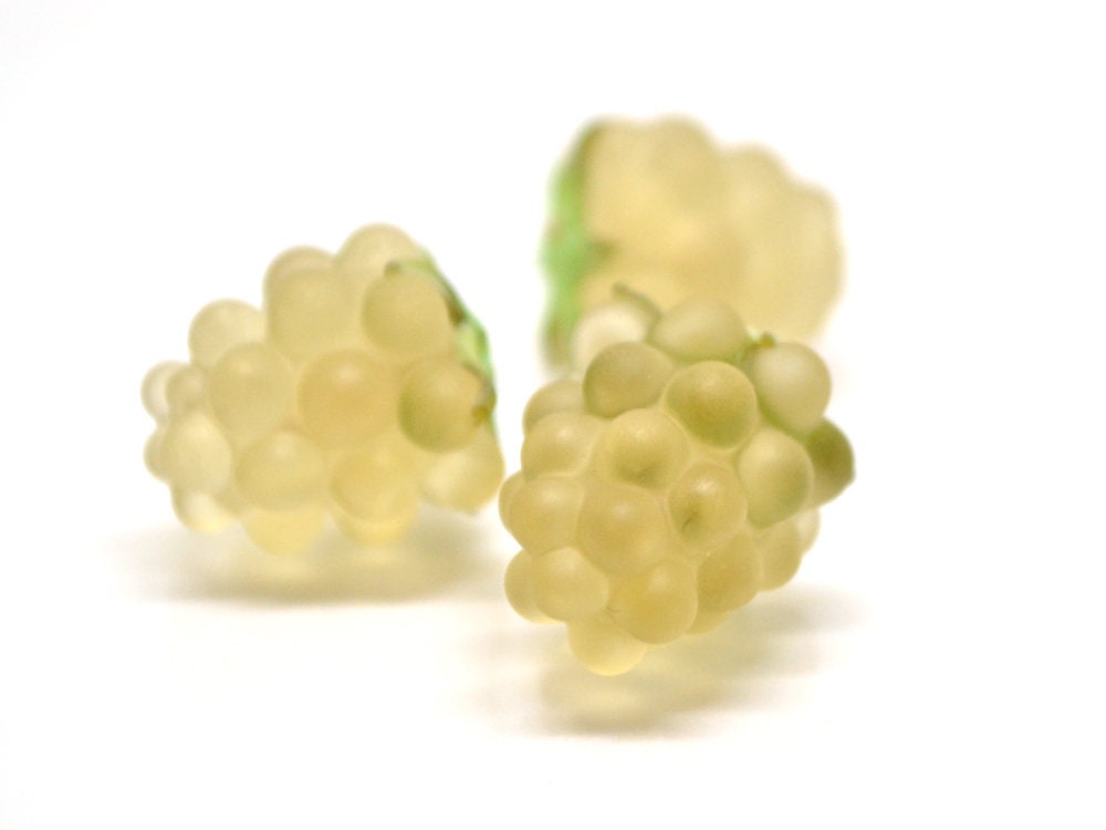 lampwork yellow raspberry, Frost glass berries, Lampwork berry, Lampwork fruit beads, Glass Raspberry