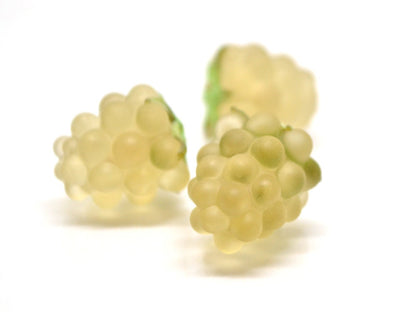 lampwork yellow raspberry, Frost glass berries, Lampwork berry, Lampwork fruit beads, Glass Raspberry