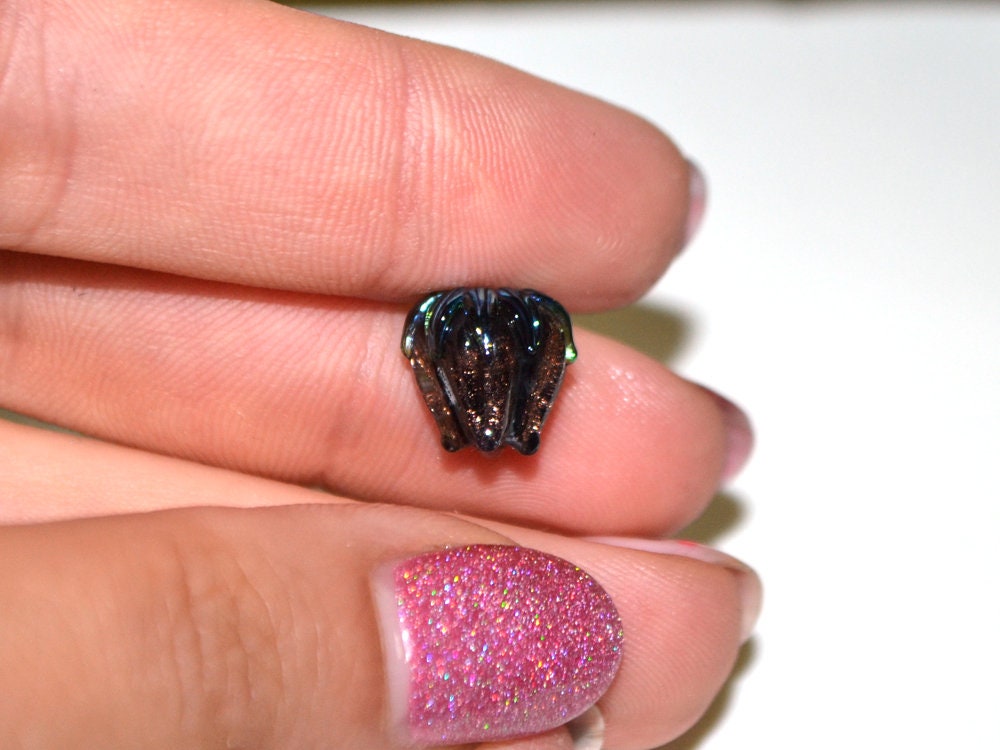 Aventurine glass beads, 10mm flower beads, Gold sand glass bead, Brown Floral lampwork, Sparkle flower bead, Floral theme beads Fall jewelry