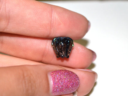 Aventurine glass beads, 10mm flower beads, Gold sand glass bead, Brown Floral lampwork, Sparkle flower bead, Floral theme beads Fall jewelry