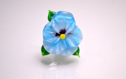 Making jewelry blue flower bead Lampwork glass violet jewelry summer blue jewelry flower jewelry Floral artisan lampwork pretty chic jewelry