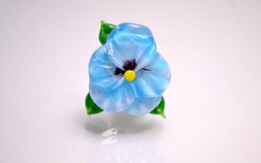 Making jewelry blue flower bead Lampwork glass violet jewelry summer blue jewelry flower jewelry Floral artisan lampwork pretty chic jewelry
