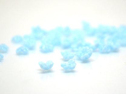 blue flower beads aqua blue sky beads mini flower beads small flower beads something blue tiara crown handmade lampwork beads light blue