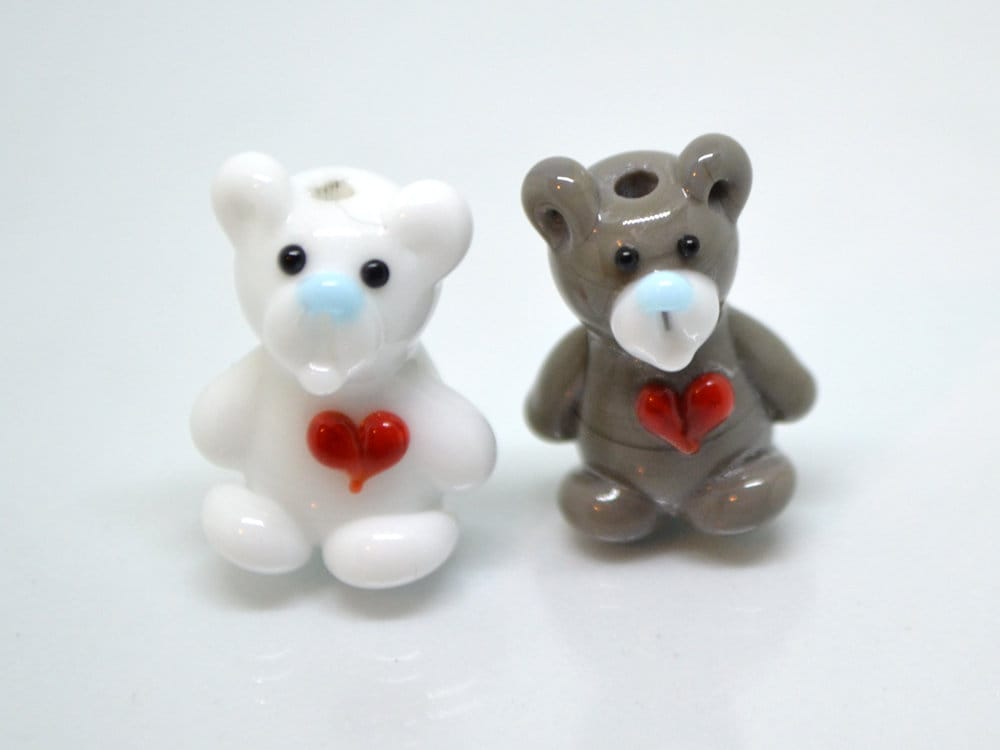 Lampwork bear beads