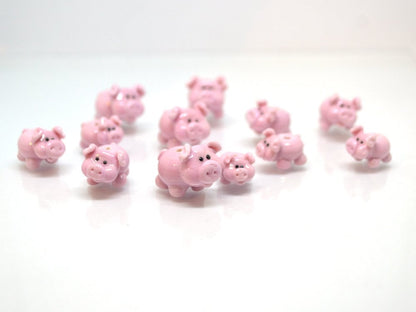 Lampwork pig beads