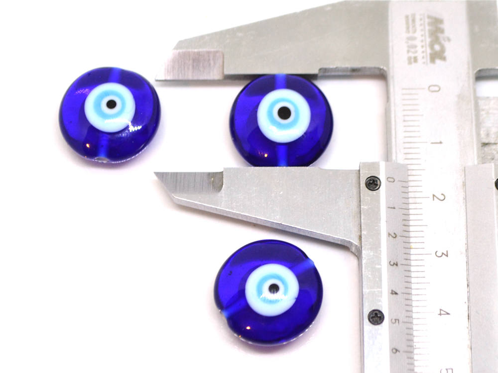 Evil Eye glass Beads protection beads murano glass lentil eye beads lampwork glass art beadwork turkish evil eye protection jewelry blue