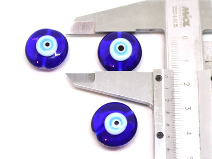 Evil Eye glass Beads protection beads murano glass lentil eye beads lampwork glass art beadwork turkish evil eye protection jewelry blue