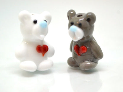 Lampwork bear beads