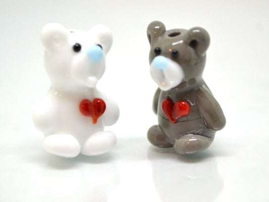 Lampwork bear beads