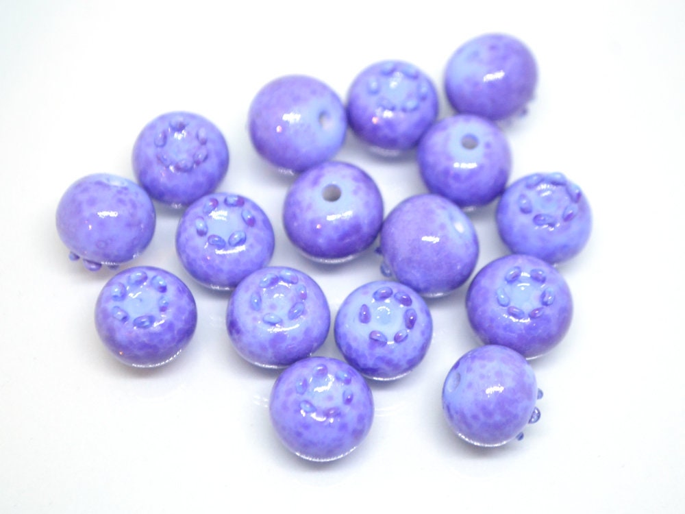 Glass purple blueberry, Lampwork berry, Lavender purple glass berries, Realistic berry