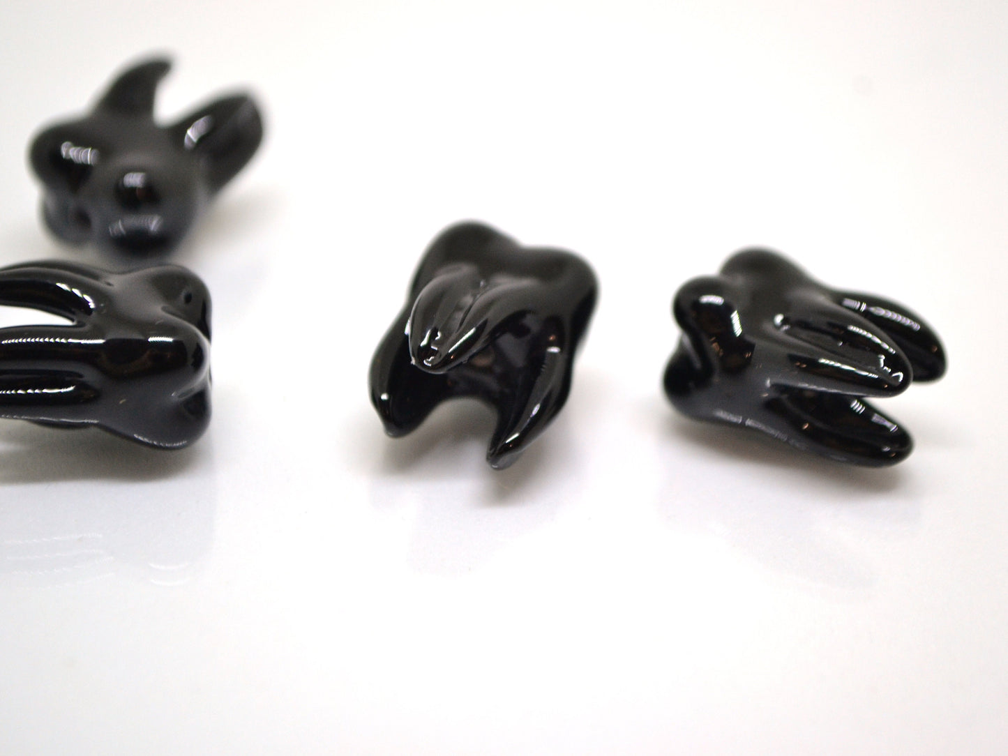 Black Glass tooth beads, Root tooth beads, Molar beads, Dentist gift prank, Teeth beads for jewelry, Lampwork beads, Teeth necklace