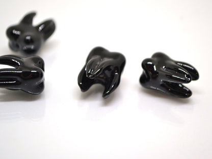 Black Glass tooth beads, Root tooth beads, Molar beads, Dentist gift prank, Teeth beads for jewelry, Lampwork beads, Teeth necklace