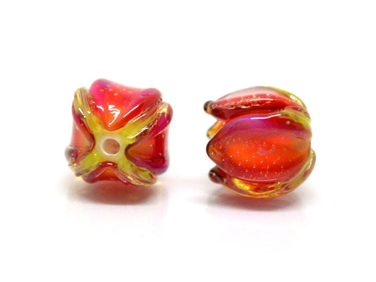 handmade floral beads red tiara making jewellery making jewelry making tiara floral work Floral Accents netting beads murano glass lampwork