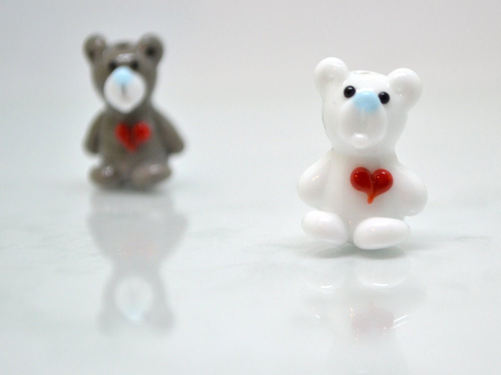 Lampwork bear beads