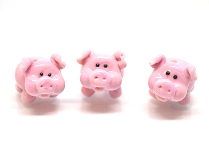 Lampwork pig beads