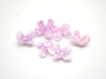Lavender pink flower beads, Matiola flower beads, Tiny flowers, 12mm flower beads, Handmade glass beads, Artisan lampwork, Floral lampwork