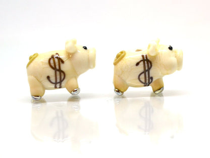 Glass piggy bank beads