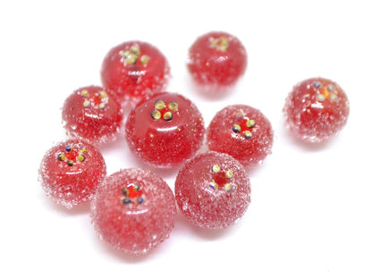 Red frost currant glass beads, Frosted glass berries, Lampwork berry, Lampwork currant, Glass Redcurrant,Lampwork glass beads,Handmade beads
